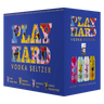 Perspective view of the Play Hard Seltzer Variety Pack box.
